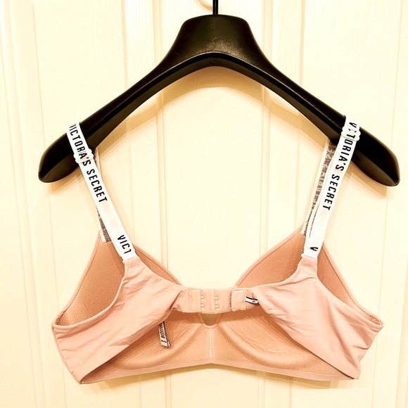VICTORIA’S SECRET Nude Wireless Logo Strap Bra  34C - Picture 2 of 6